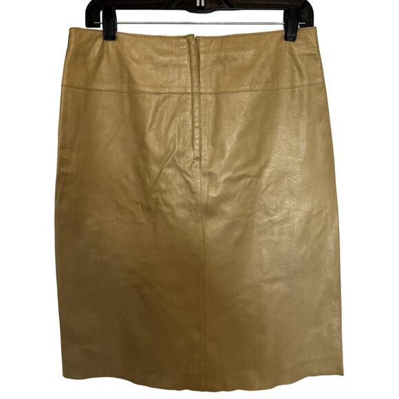 Vintage Y2K Leather Gold Yellow BEBE Knee-Length Skirt Size 8 - Picture 5 of 7